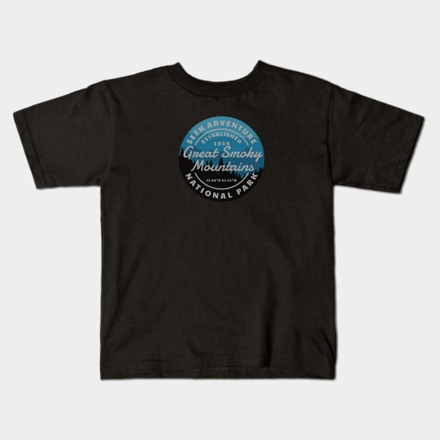 Smoky Mountains National Park Mountain Kids T-Shirt by roamfree